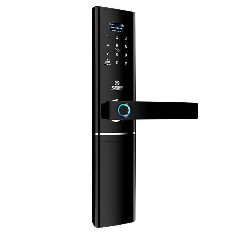 High Security Fingerprint Keypad Smart Door Lock unlock with Code, Card, Fingerprint ,handle and key