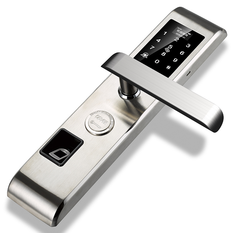 Best Selling Biometric Fingerprint Touch Screen Digital Hotel fingerprint electronic door lock gold  with Door Handles