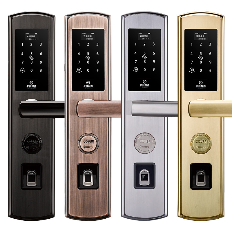 Waterproof Digital Biometric fingerprint Glass sliding door lock hook lock for sliding door lock wood