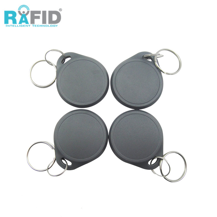 RAFID Free Sample 1356mhz NFC chip ABS Custom Colorful RFID 125khz TK4100 NFC F08 access control keyfob chian tag