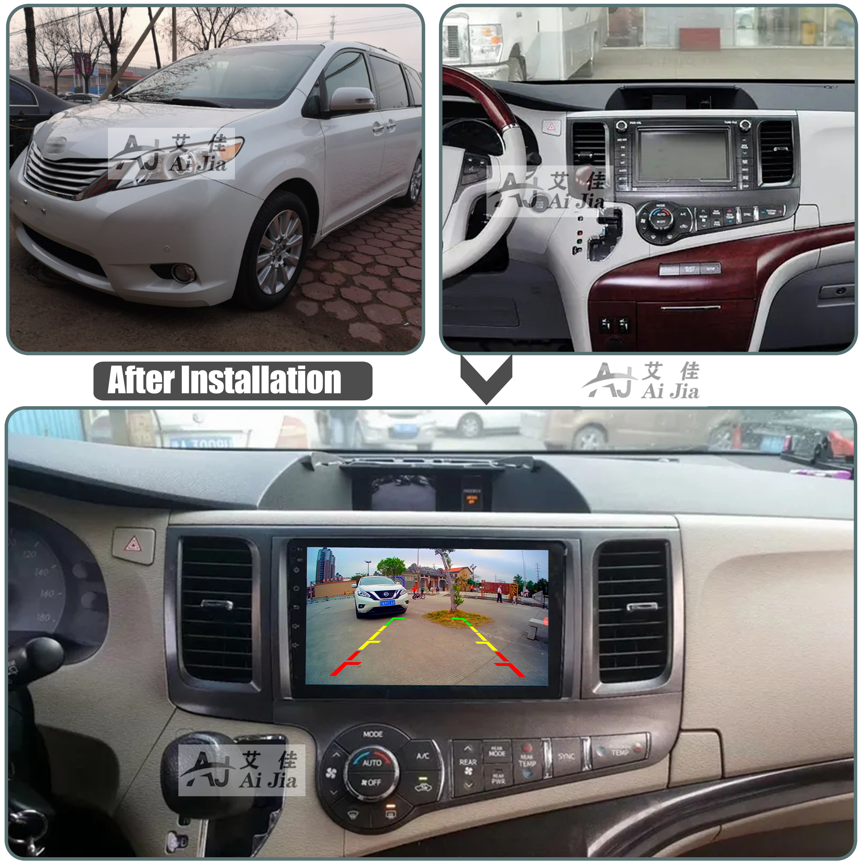 Aijia Car Radio For 2011-2015 TOYOTA SIENNA 2 Din Android 9 inch GPS Navigation Multimedia System Car Stereo Radio System