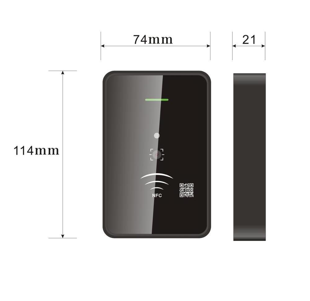 Wifi Access Controller Wiegand 1D 2D IC /NFC Reader /Buetooth App QR Code Reader Dynamic QR Code Access Controller