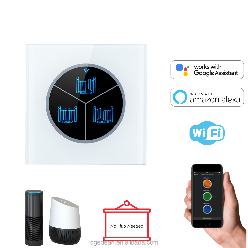 Google Assistant Amzaon Alexa Wireless WiFi Switch Smart Garage Door Opener Controller