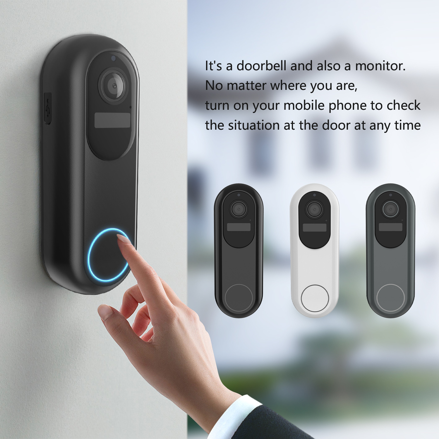 Home Security Wireless Waterproof Remote Control Hd 1080p Ip66 5g Wifi Video Smart Wifi Doorbell Camera