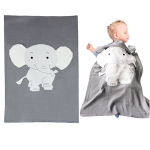 Pashmina Knitted Bath Towel Soft Warm Knitted Swaddle Cute Big Elephant Ear Toddler Bedding Blankets Pashmina Security Blanket