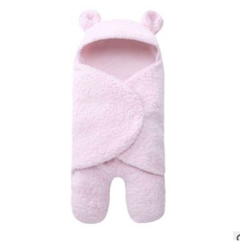 Cute Bear Organic Cotton Newborn Swaddle Warm Sherpa Neutral  Breathable And soft Baby Blanket Baby Sleeping Wrap Swaddle