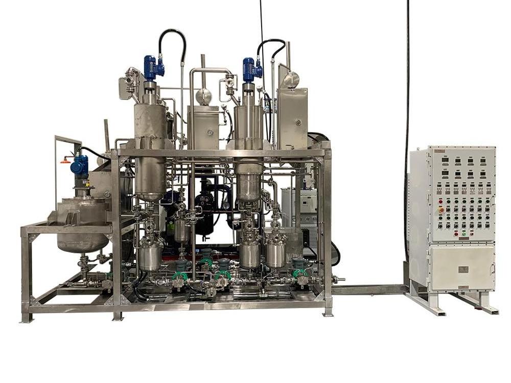 Essential Oil Short Path Distillation with Condenser with Cold Trap Wiped Film Molecular Distillation