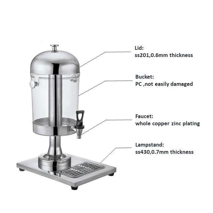 Non Electric Drinks Dispenser Commercial Stainless Steel Juice Tea Beverage Coffee Water Dispensers