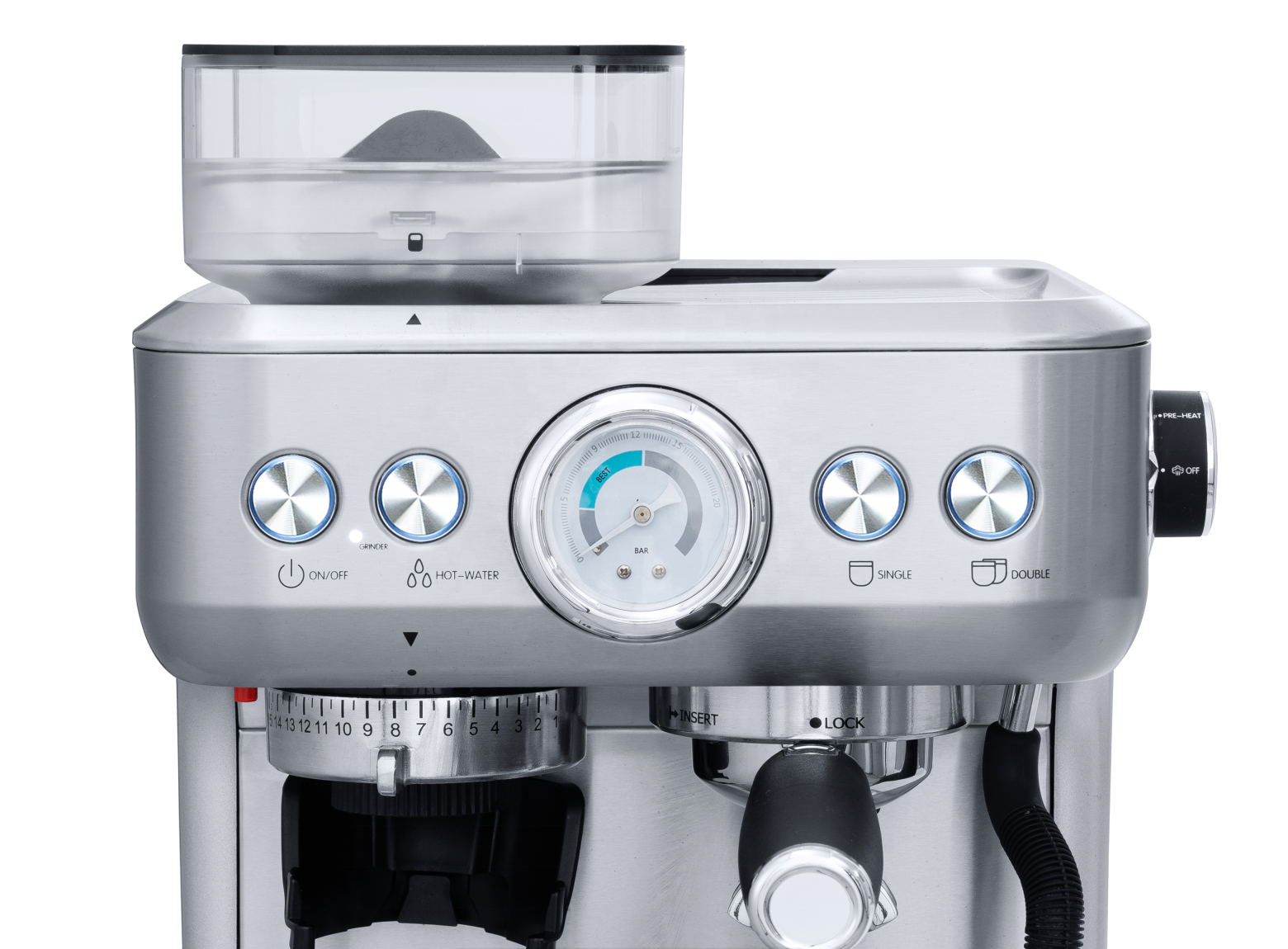 Professional 2800w Smart Coffee Makers Dual Boiler Grinding 2.7l 20 Bar High Pressure Extraction Espresso Machines