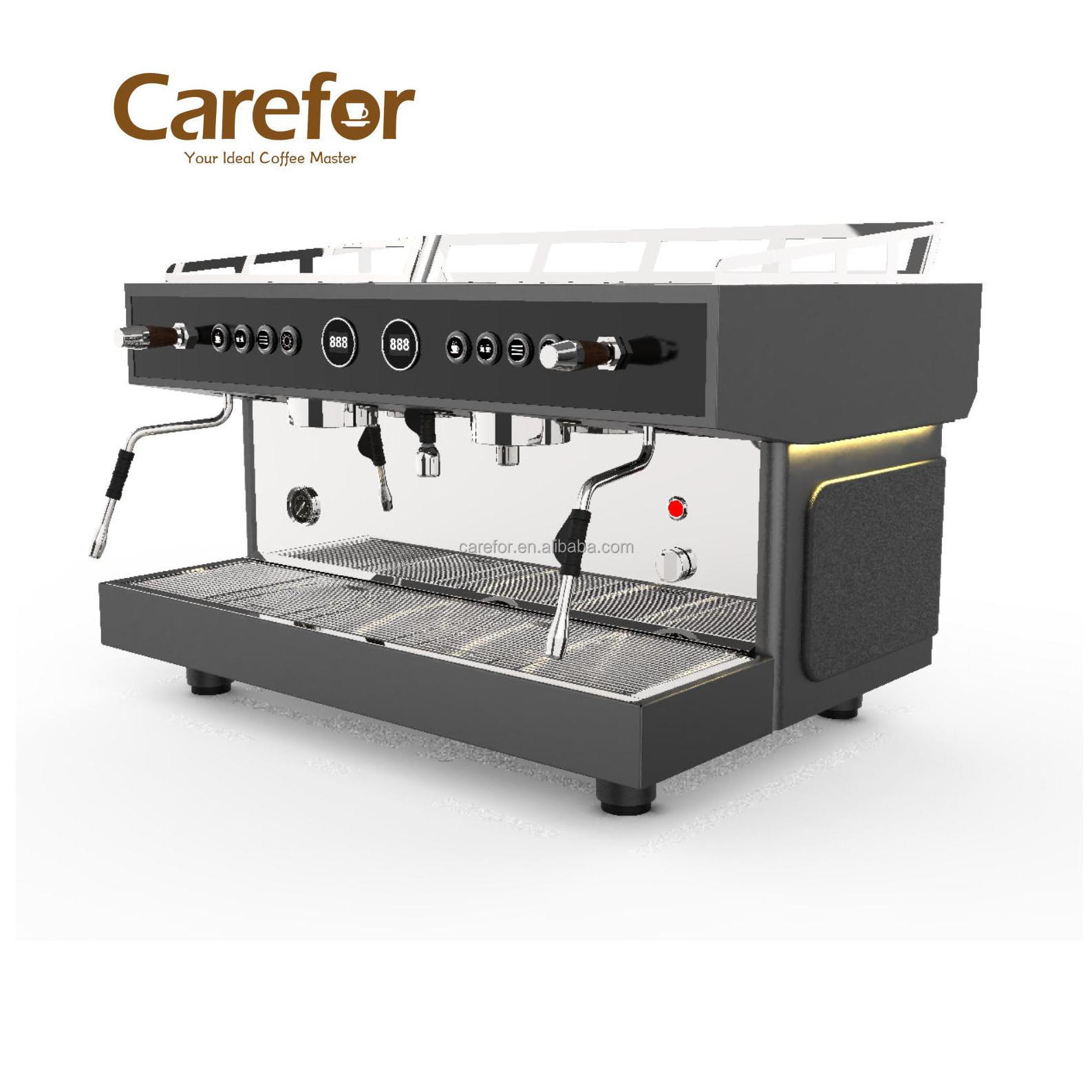 Carefor Professional LED Multi-funtion 9AR Semi Automatic Espresso Coffee Machine Electric Stainless Steel Cappuccino Maker 11L