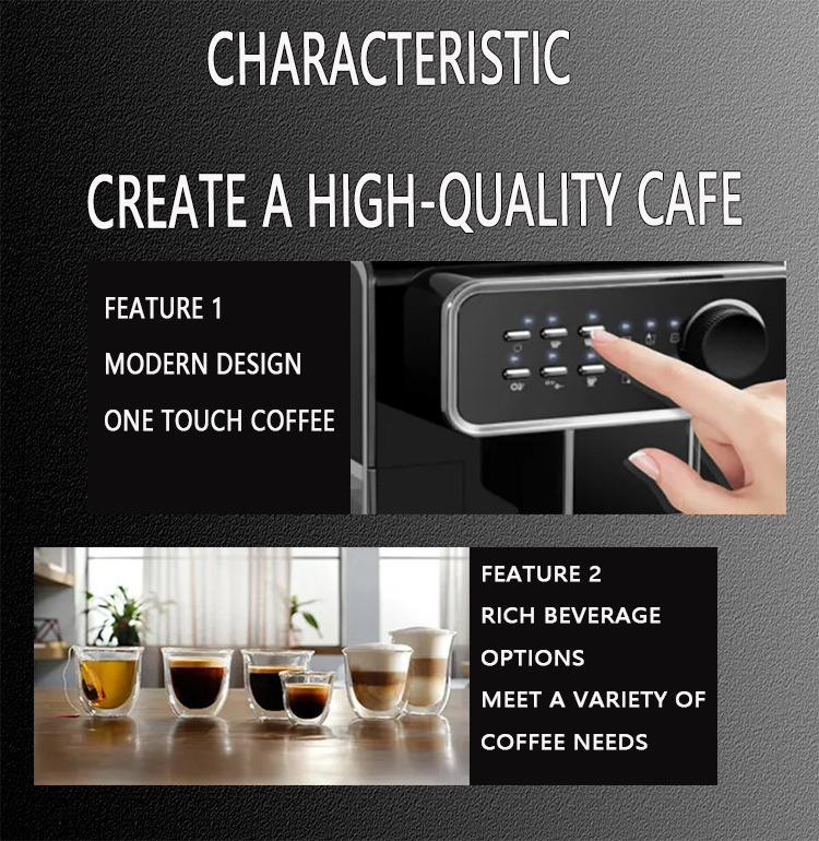 All In One Homeuse 15Bar One Touch Multifunctional  Fully Automatic Coffee Maker