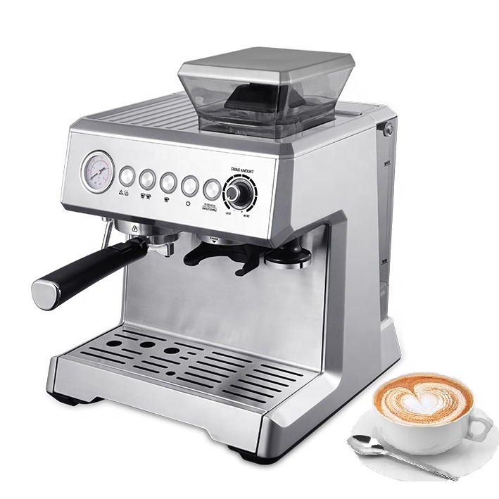 15BAR Semi-Automatic Thermoblock Automatic Coffee Machine Commercial With Grinder