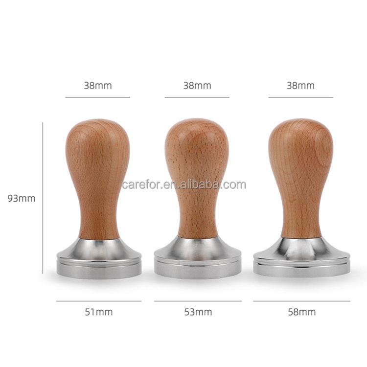 58mm Calibrated Coffee Espresso Tamper for Espresso Machine with Spring Loaded 100% Flat Stainless Steel 304 Base