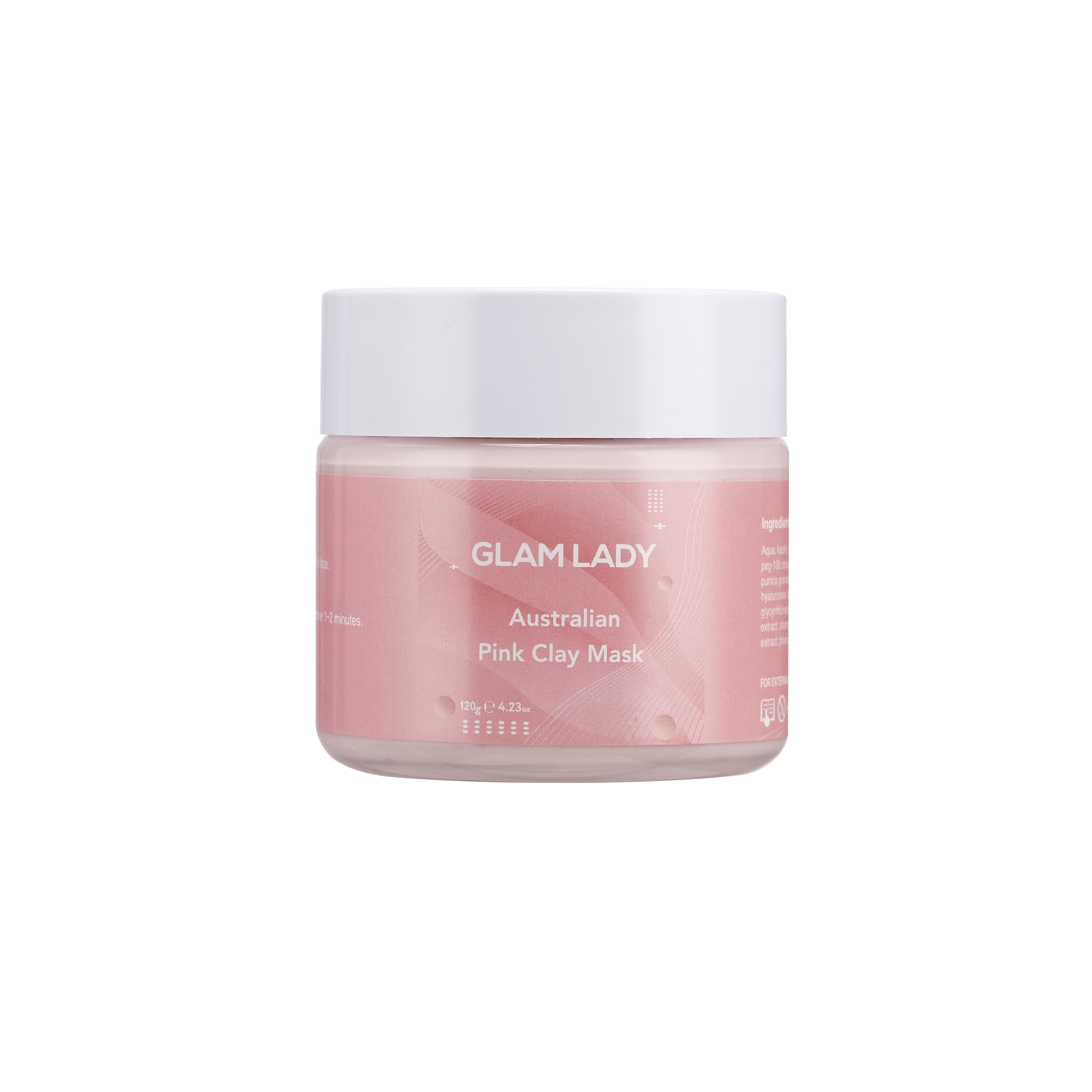 Private Label Australian pink clay facial mask mud with	Rose extract for Deep cleansing and whitening