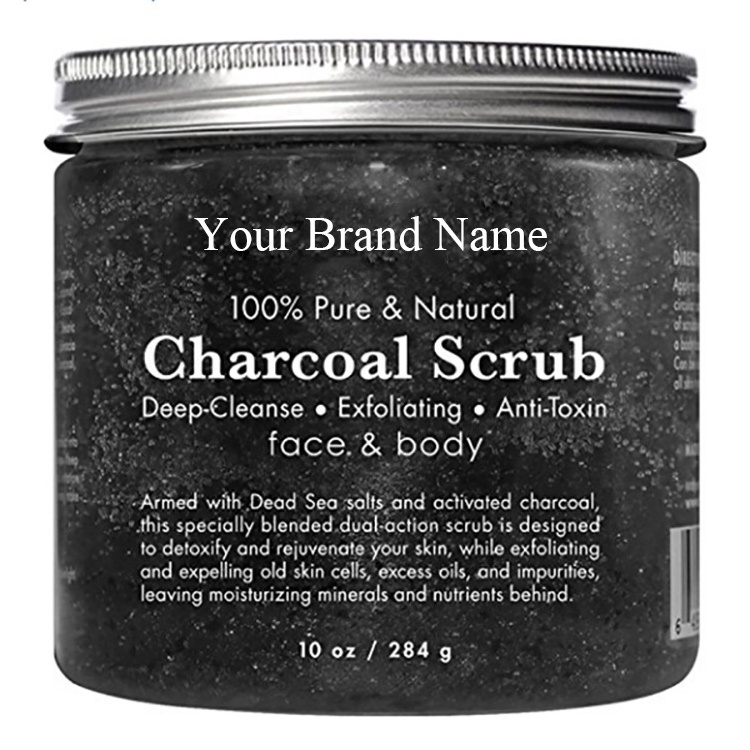 Private Label Organic Exfoliating Body Bamboo Charcoal Scrub