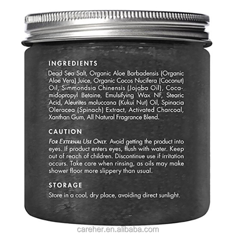 Private Label Organic Exfoliating Body Bamboo Charcoal Scrub