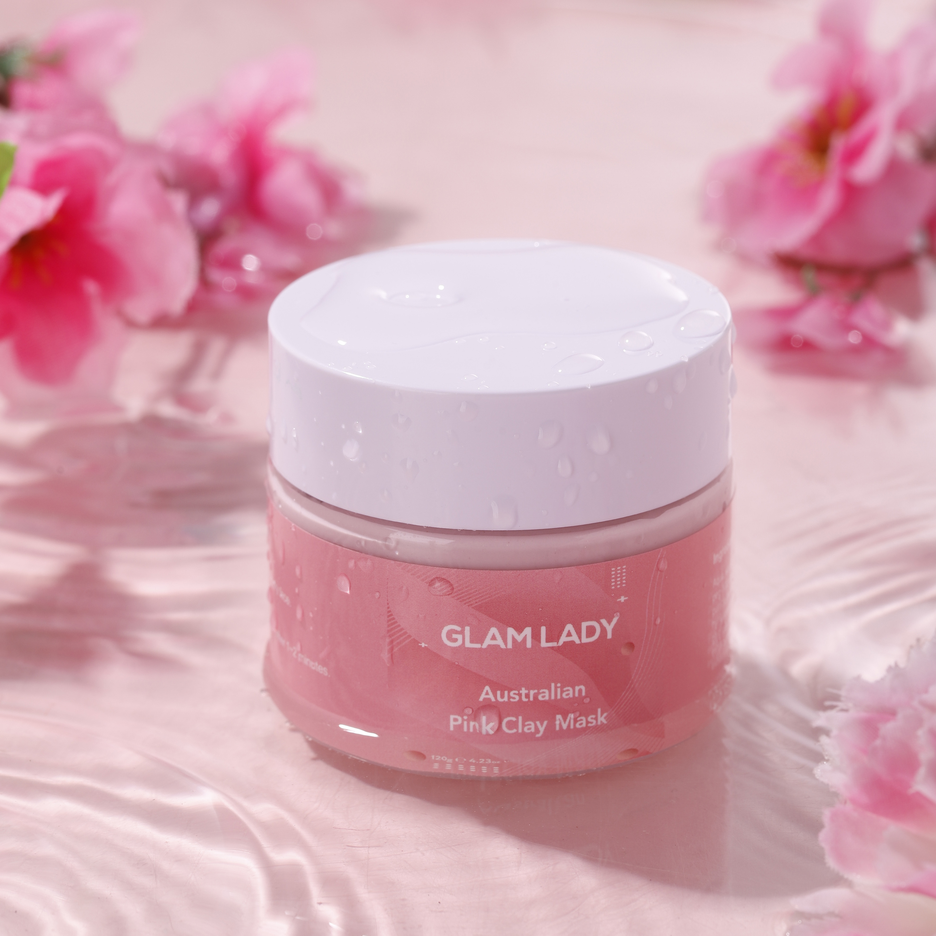 Private Label Australian pink clay facial mask mud with	Rose extract for Deep cleansing and whitening