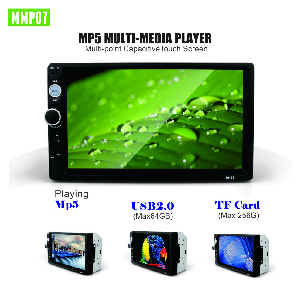 7-inch Car multimedia player touch screen car radio  MP5 SD/FM/MP4/USB/AUX/BT Car Audio