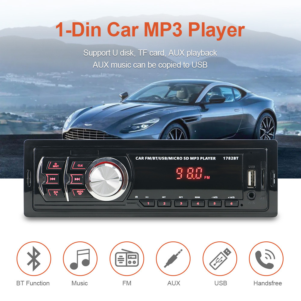 1 din detachable panel multimedia car MP3 player audio stereo with Bt/DVD/VCD/CD/MP4/MP3/AM/FM