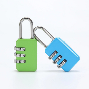 Wholesale zinc alloy mini padlock schoolbag trunk gym wardrobe door password lock 3-digital travel padlock