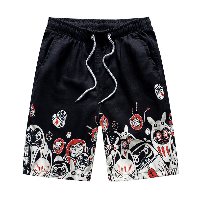 2023 new beach pants men's fashion printed five-cent shorts loose casual beach pants outdoor water sports pants For Boys