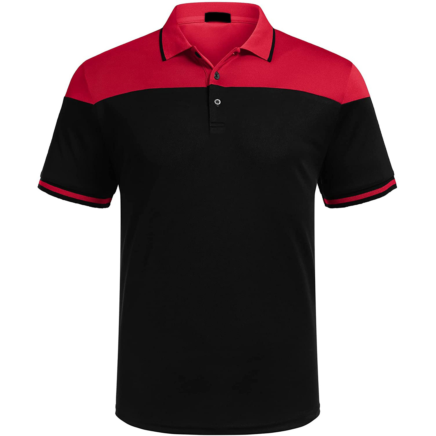 Wholesale 2024 OEM RED Black Polo Collar T shirts For Men With Logo Embroidery T-shirt Men's Cotton T-shirts Polo Shirts for Men