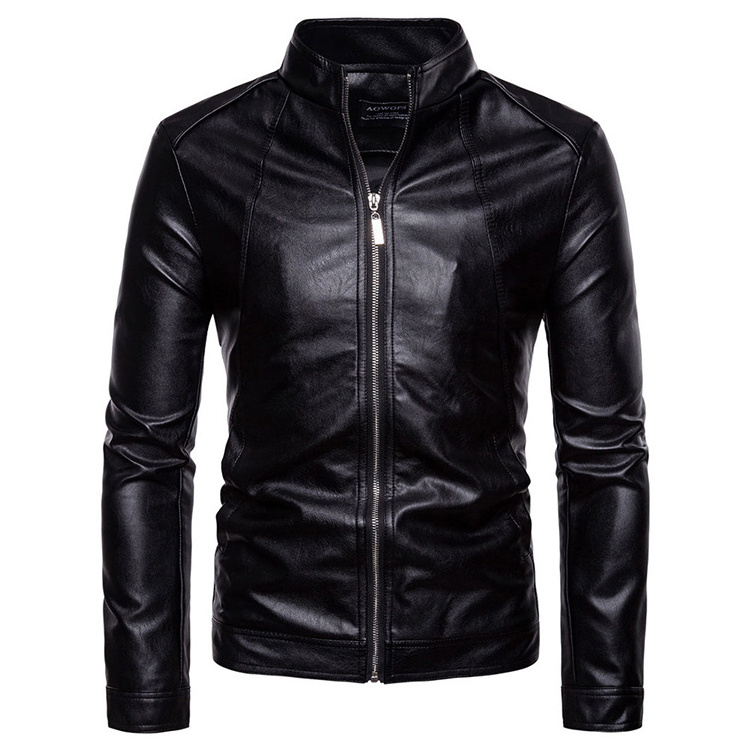 High quality latest design Custom lapel collar 100% leather men's leather jacket windbreaker leather motorcycle jacket for men