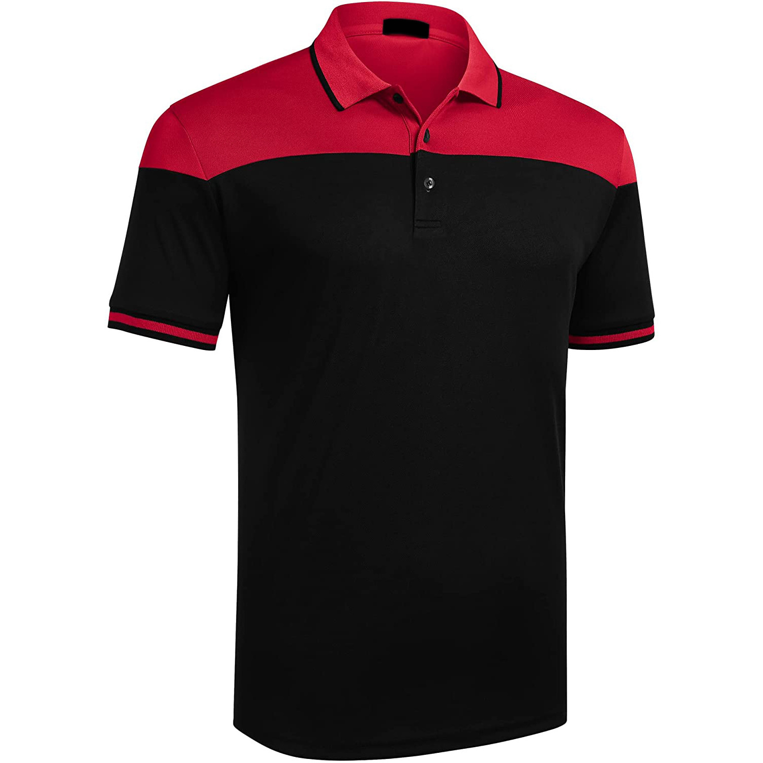 Wholesale 2024 OEM RED Black Polo Collar T shirts For Men With Logo Embroidery T-shirt Men's Cotton T-shirts Polo Shirts for Men