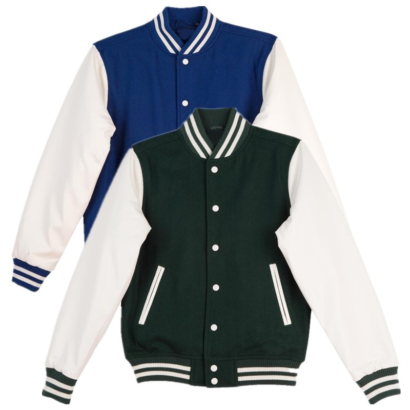 Men's and women varsity jacket winter Baseball Men Bomber Varsity Jackets With Red Sleeves and any other color Varsity Jacket