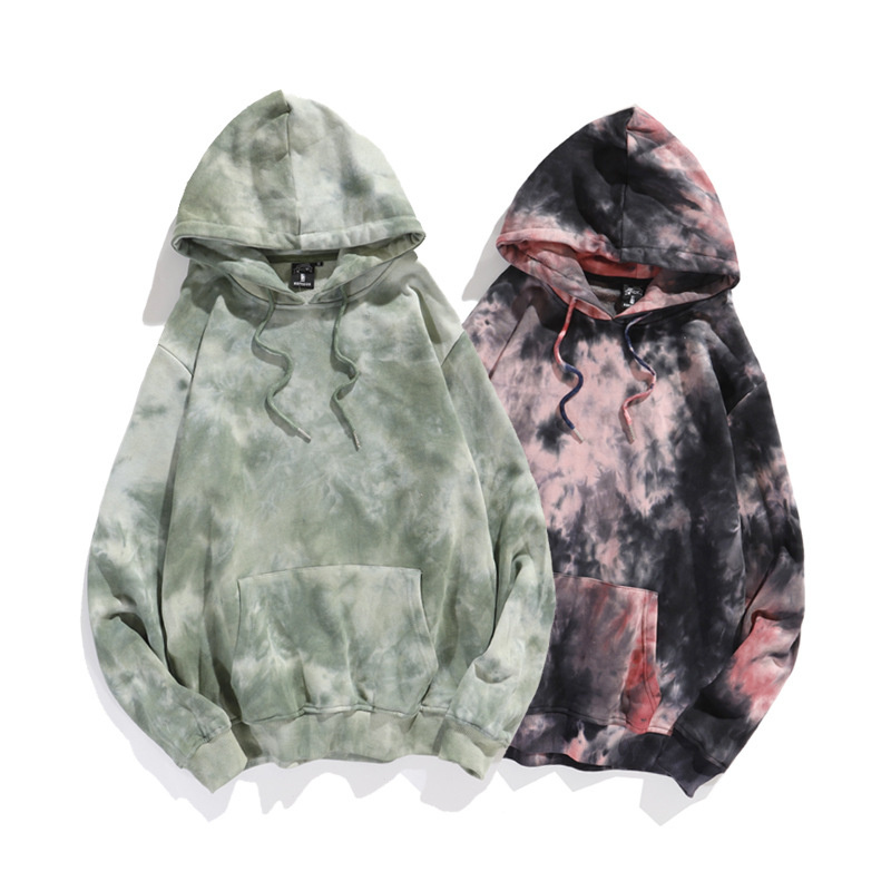 High quality Classic Bleach Fleece 380 Gsm Blank Custom Logo breathable Unisex Oversized Plus Size Cotton Tie Dyed Men's Hoodie