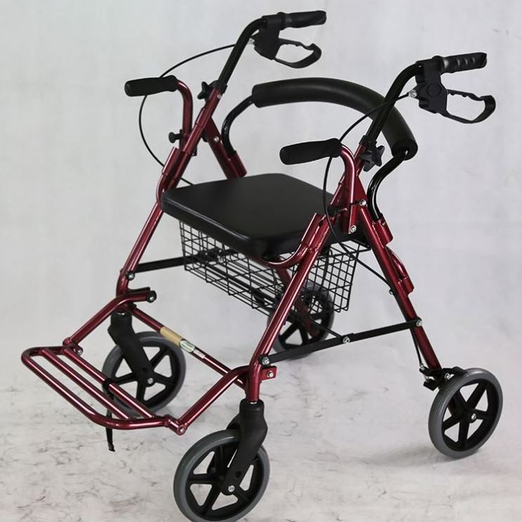 Lightweight Rollator Shopping Cart walker for elder people Height Adjustable Foldable Shopping Cart Portable Trolley