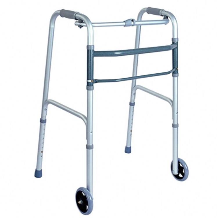 Folding lightweight 4-legged walker, adjustable aluminum walker, suitable for disabled elderly