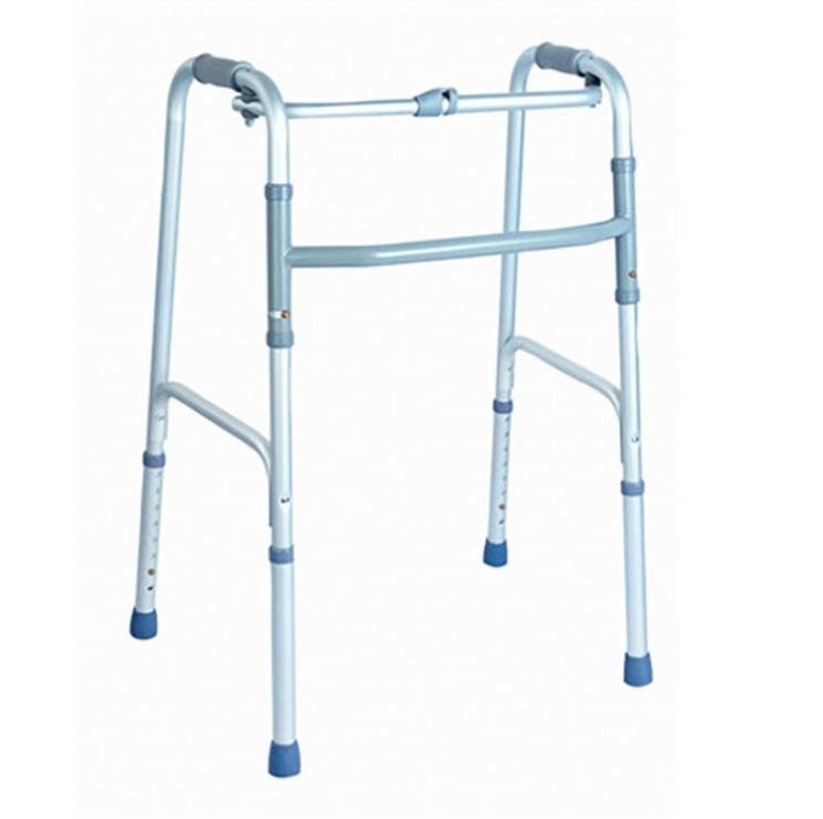 Folding lightweight 4-legged walker, adjustable aluminum walker, suitable for disabled elderly