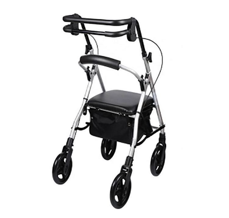 Lightweight Rollator Shopping Cart walker for elder people Height Adjustable Foldable Shopping Cart Portable Trolley