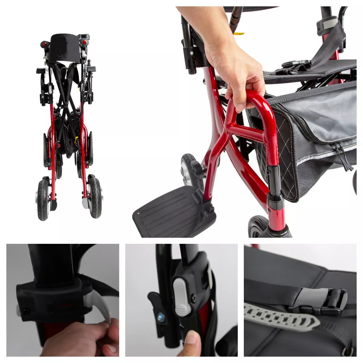 Disabled rollator walker wheelchair collapsible travel light electric adult stroller for senior