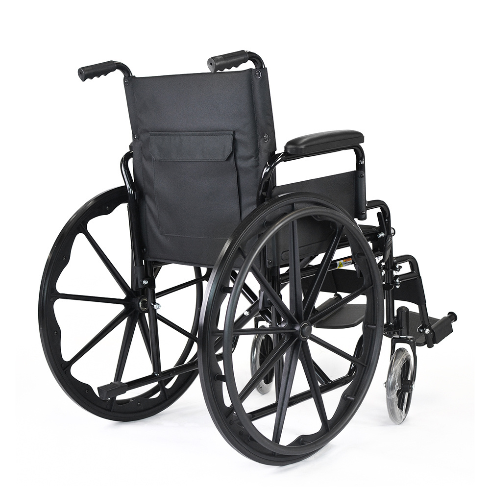 Manual wheelchair silla de ruedas plegable with Full Arms and Removable Swing-Away Footrest chair with wheels for disabled