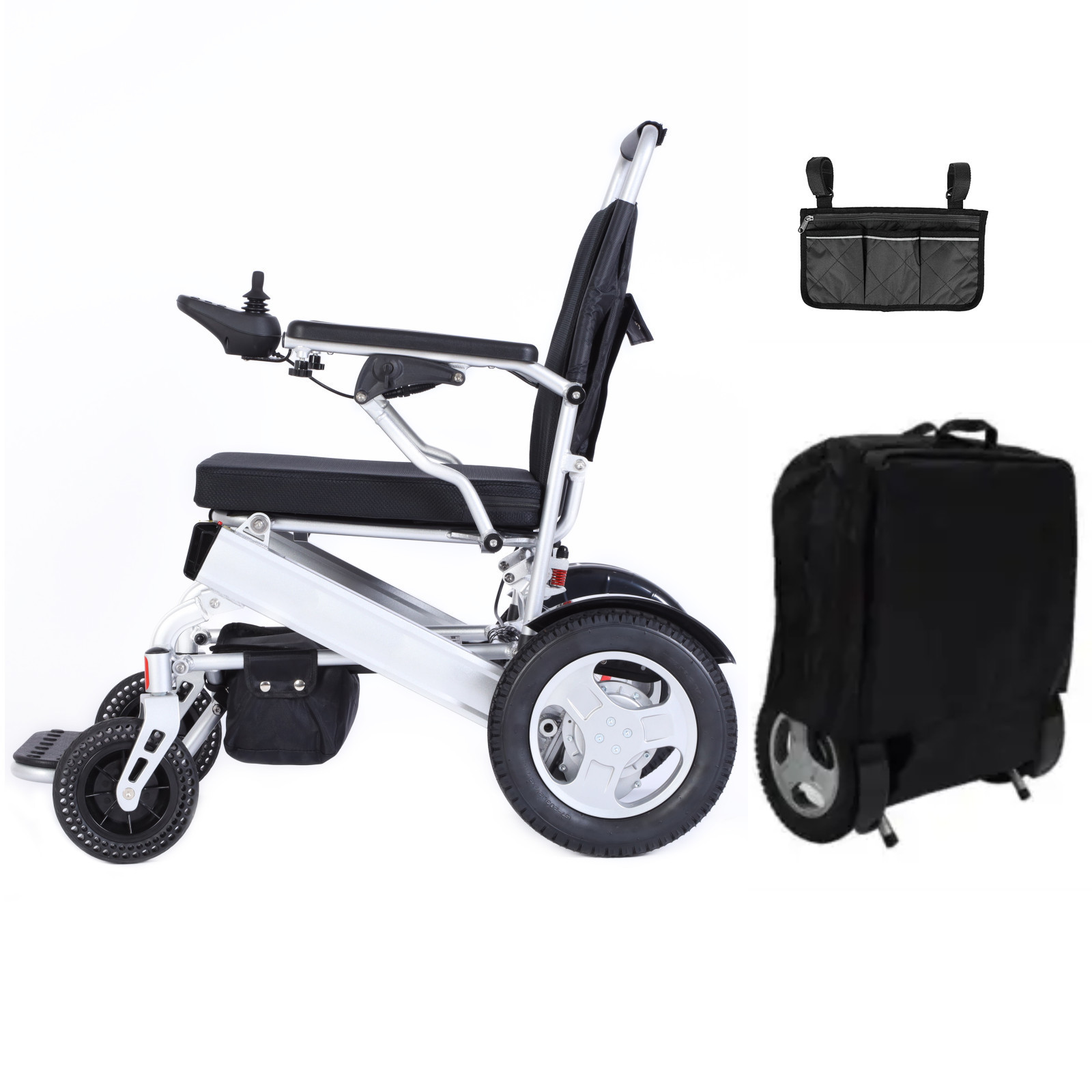 2022 aluminum lightweight foldable power electric wheelchair for senior with 2*250W brushless motors