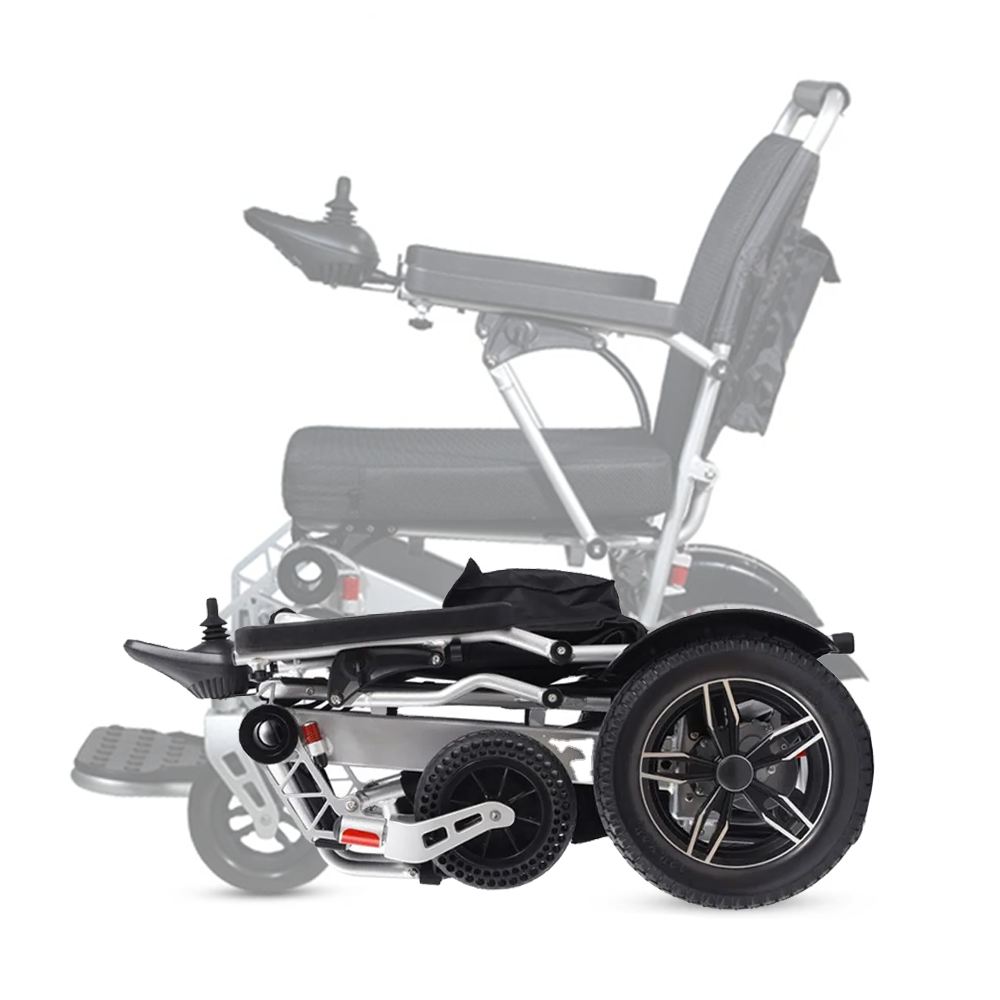 New foldable electric wheelchair aluminum lightweight power wheel chair with lithium battery