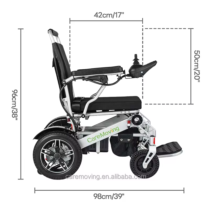 New foldable electric wheelchair aluminum lightweight power wheel chair with lithium battery