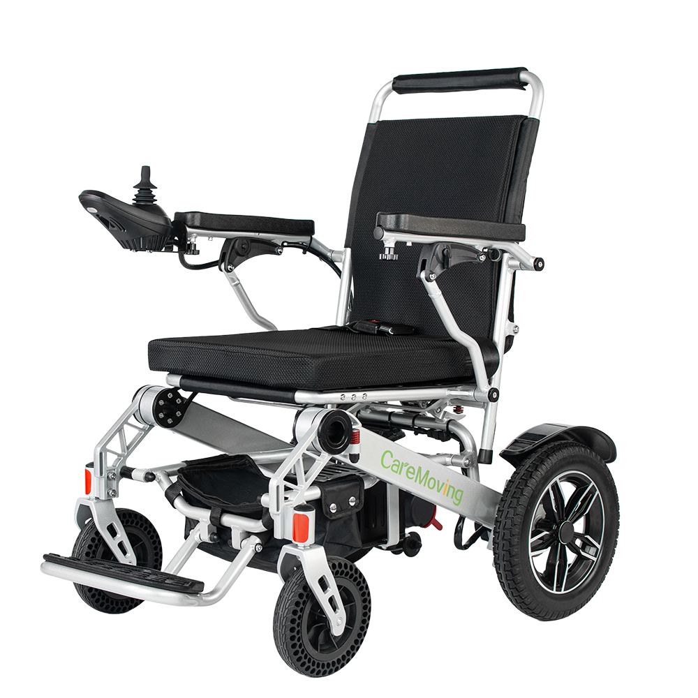 New foldable electric wheelchair aluminum lightweight power wheel chair with lithium battery