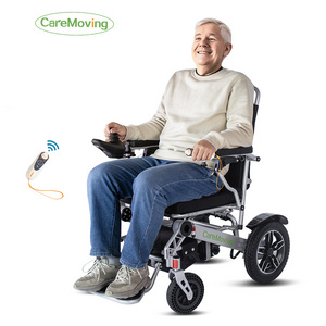 New foldable electric wheelchair aluminum lightweight power wheel chair with lithium battery