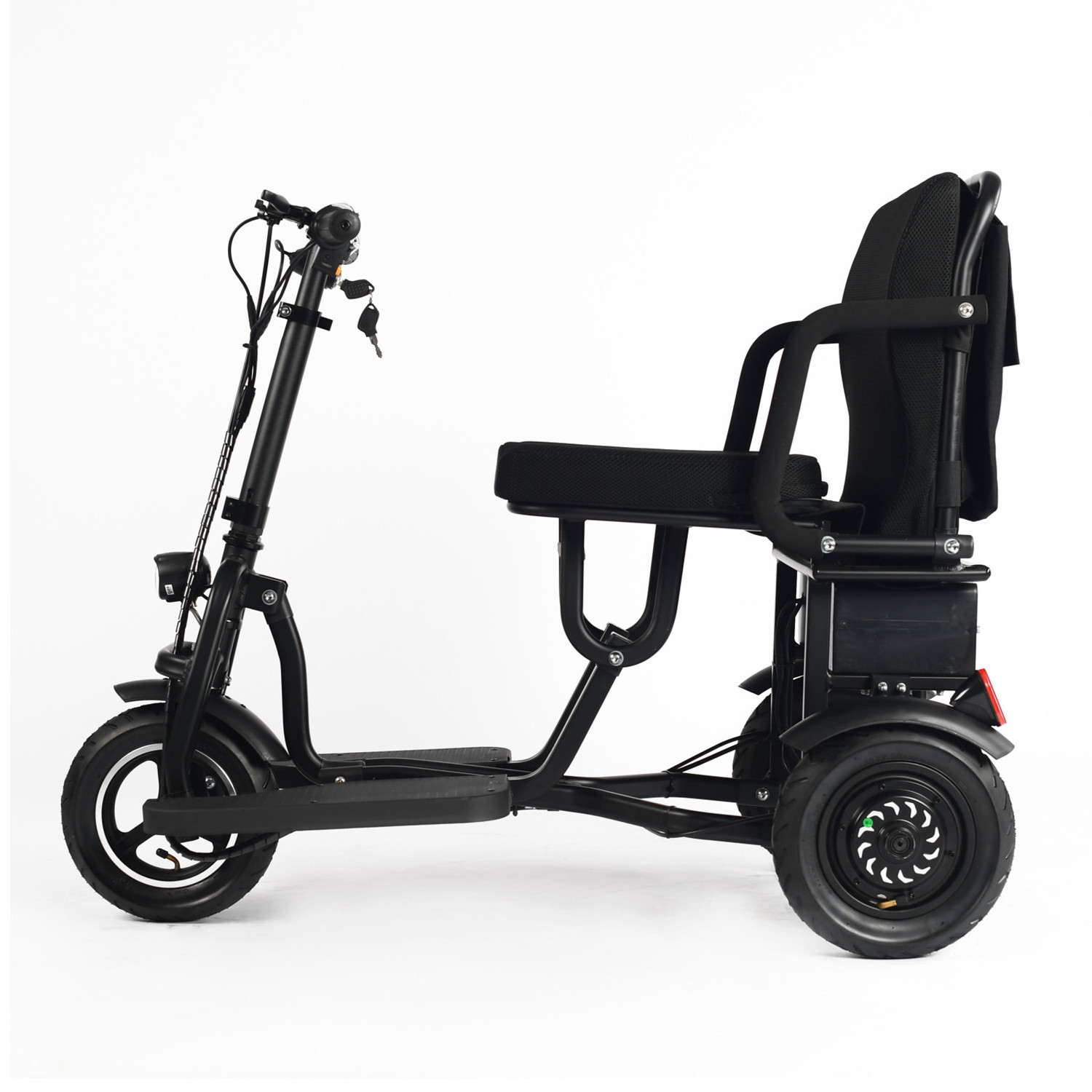 Hot aluminum foldable electric 3 wheel scooter with seat and 350W motor