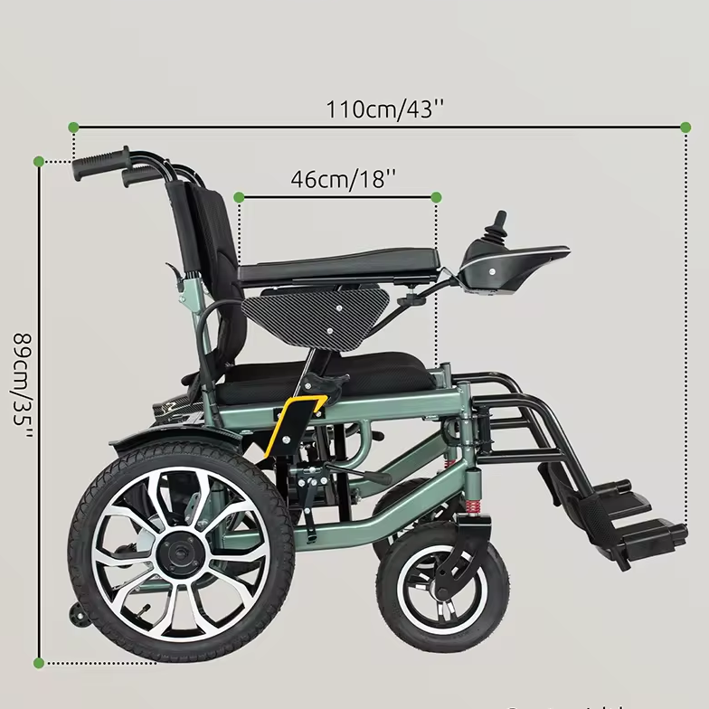 Factory price extra wide euro style foldable electric power wheelchair for disabled people