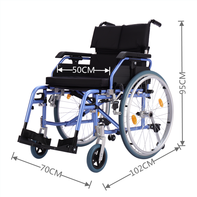 Medical Silver Sport Folding Transport Wheelchair with Full Arms and Removable Swing-Away Footrest wheelchair used for sale