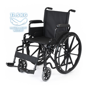 Superior quality foldable lightweight steel manual wheelchair for disabled