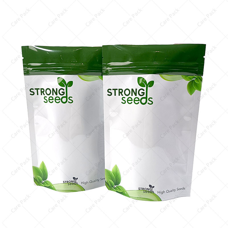 Vegetable Seed Aluminum Foil Packet Packaging Bags Quinoa Seed Standard Durable Glossy Surface Seed Stand Up Pouch