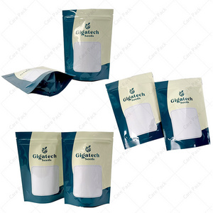 Custom Plastic Mylar Die Cut Fertilizer Seed Packaging Bags With Logo Glossy Surface Planting Seed Pouch With Zipper