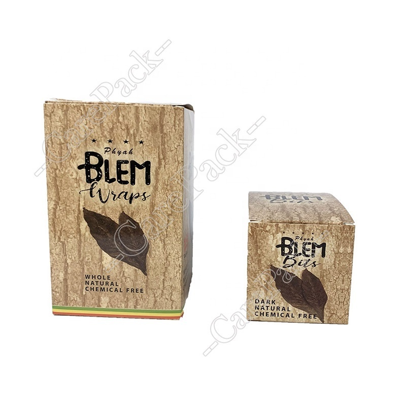 Custom Printing Bottom Auto-locked Display Paper Box Tobacco Cigarette Smoke Natural Leaf Wraps Packaging Bags and Boxes