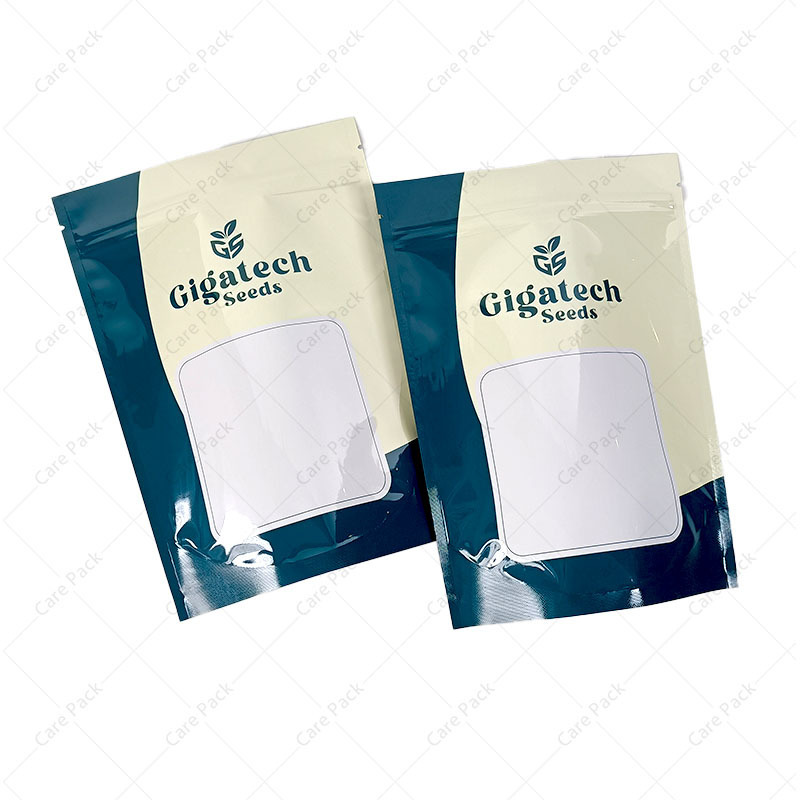 Custom Plastic Mylar Die Cut Fertilizer Seed Packaging Bags With Logo Glossy Surface Planting Seed Pouch With Zipper