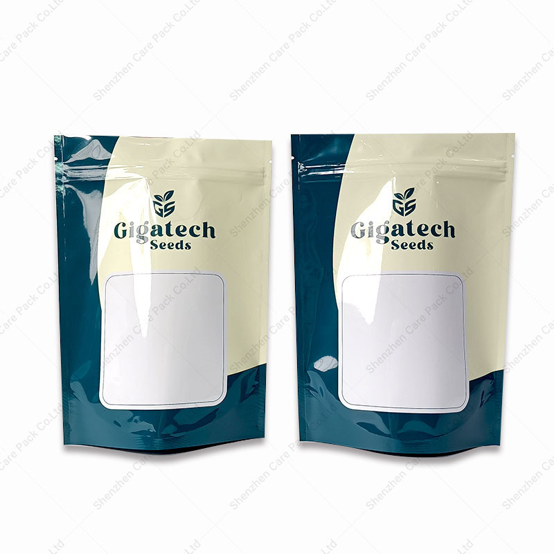 Custom Printing Reusable Ziplock Laminated Plastic Stand Up Pouch With Zipper Sealed Packaging Doypack For Seed Packing